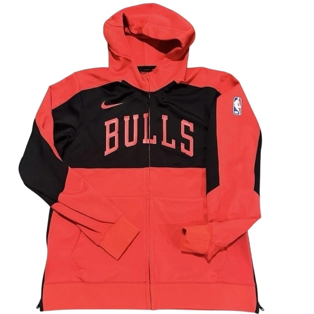 Nike Chicago Bulls Showtime Dri-FIT Full Zip Hoodie Mens Large Red FV1516 NWT